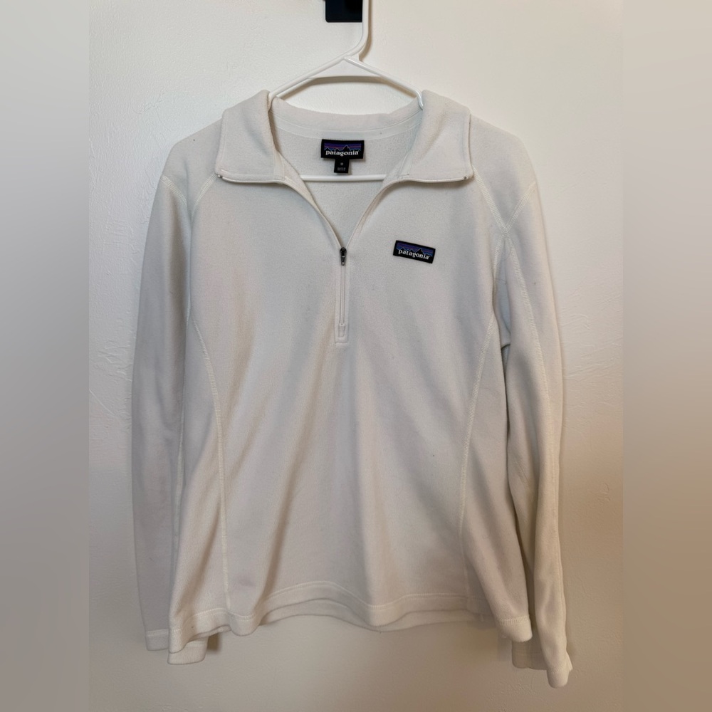 Patagonia Cream Quarter-Zip Fleece Pullover